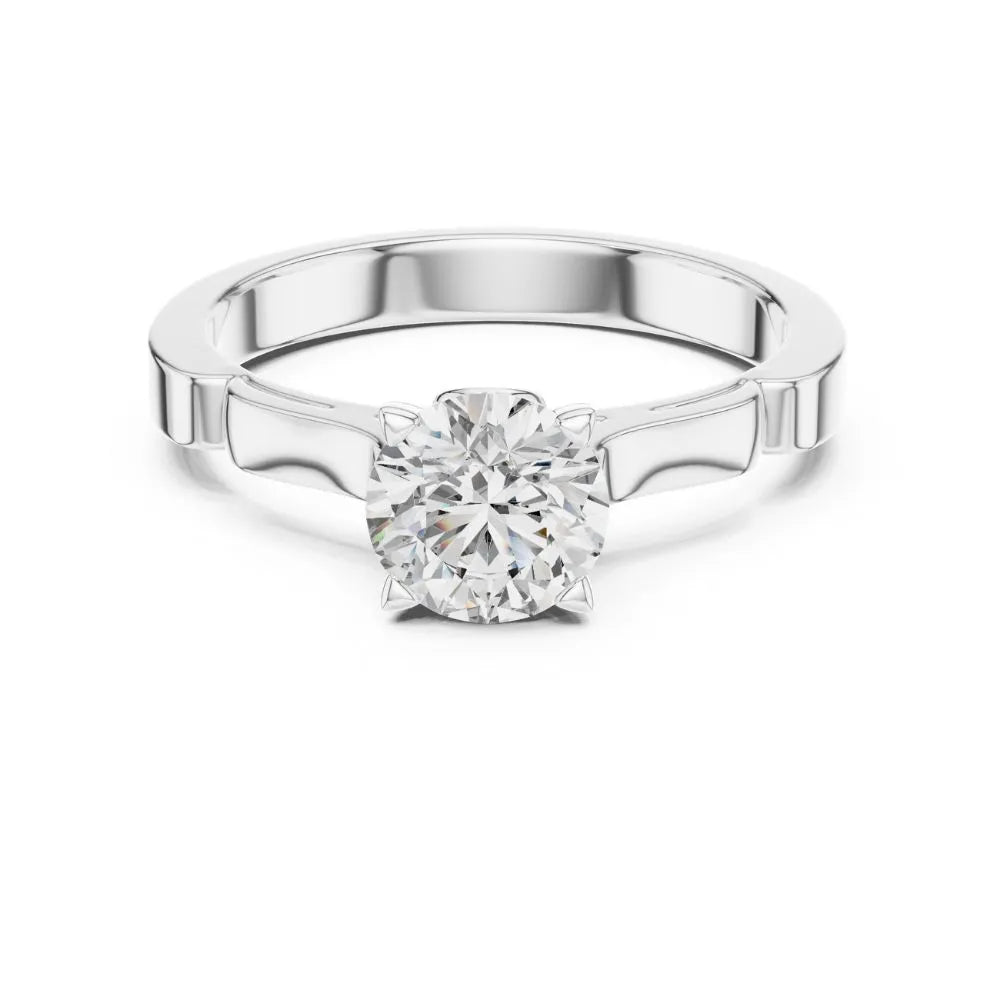 Modern Geometric Solitaire Ring in 925 Sterling Silver | ORYNIO