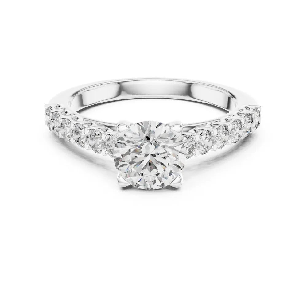 Orynio ORYNIO Radiant Grace Pavé Solitaire Sterling Silver Ring 92.5 silver jewellery