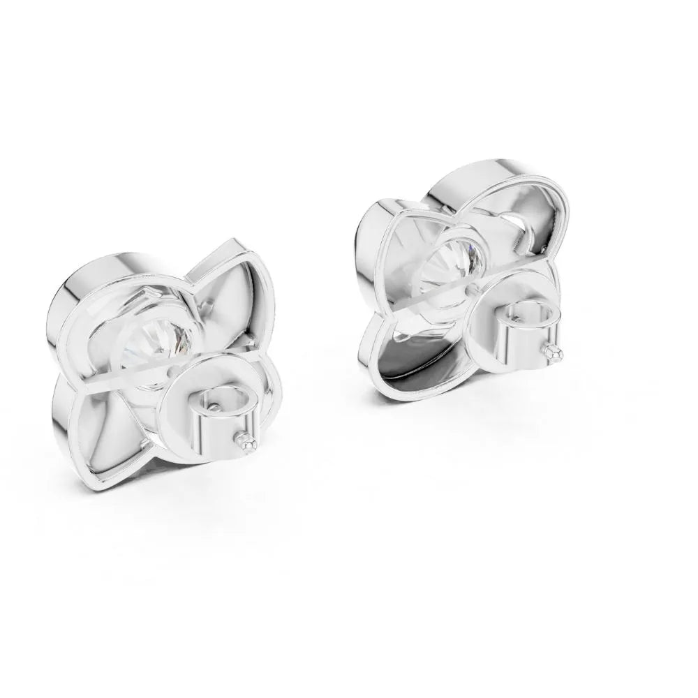 ORYNIO Sculptural Swirl Petal Stud Earrings in 925 Sterling Silver