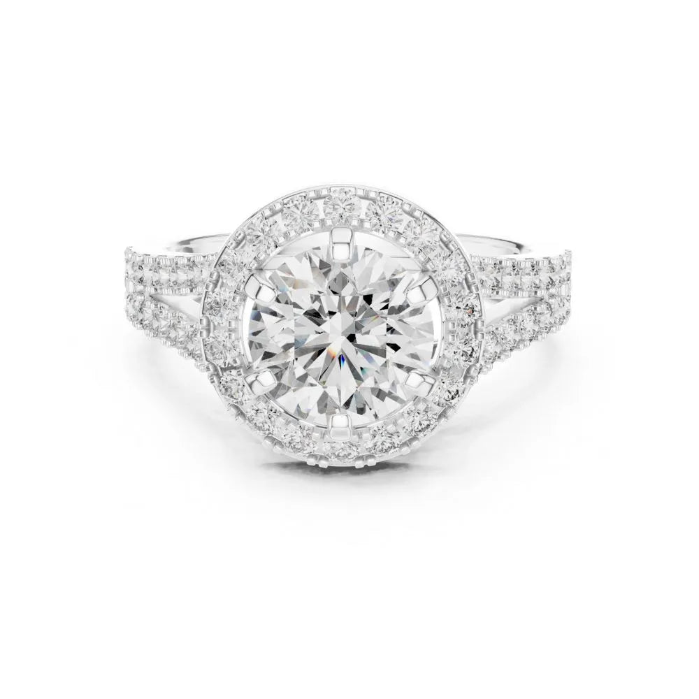 Orynio ORYNIO Celestia Split Halo Sterling Silver Engagement Ring 92.5 silver jewellery