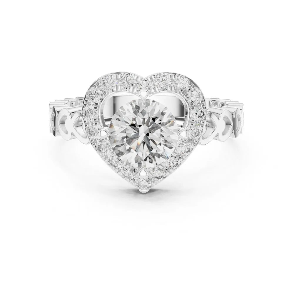 Orynio ORYNIO Eternal Heart Halo Sterling Silver Promise Ring 92.5 silver jewellery