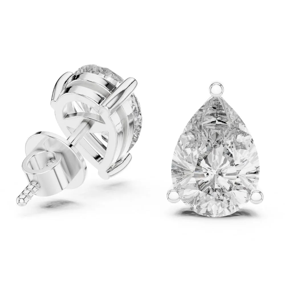 ORYNIO Pear Cut Solitaire Stud Earrings in 925 Sterling Silver