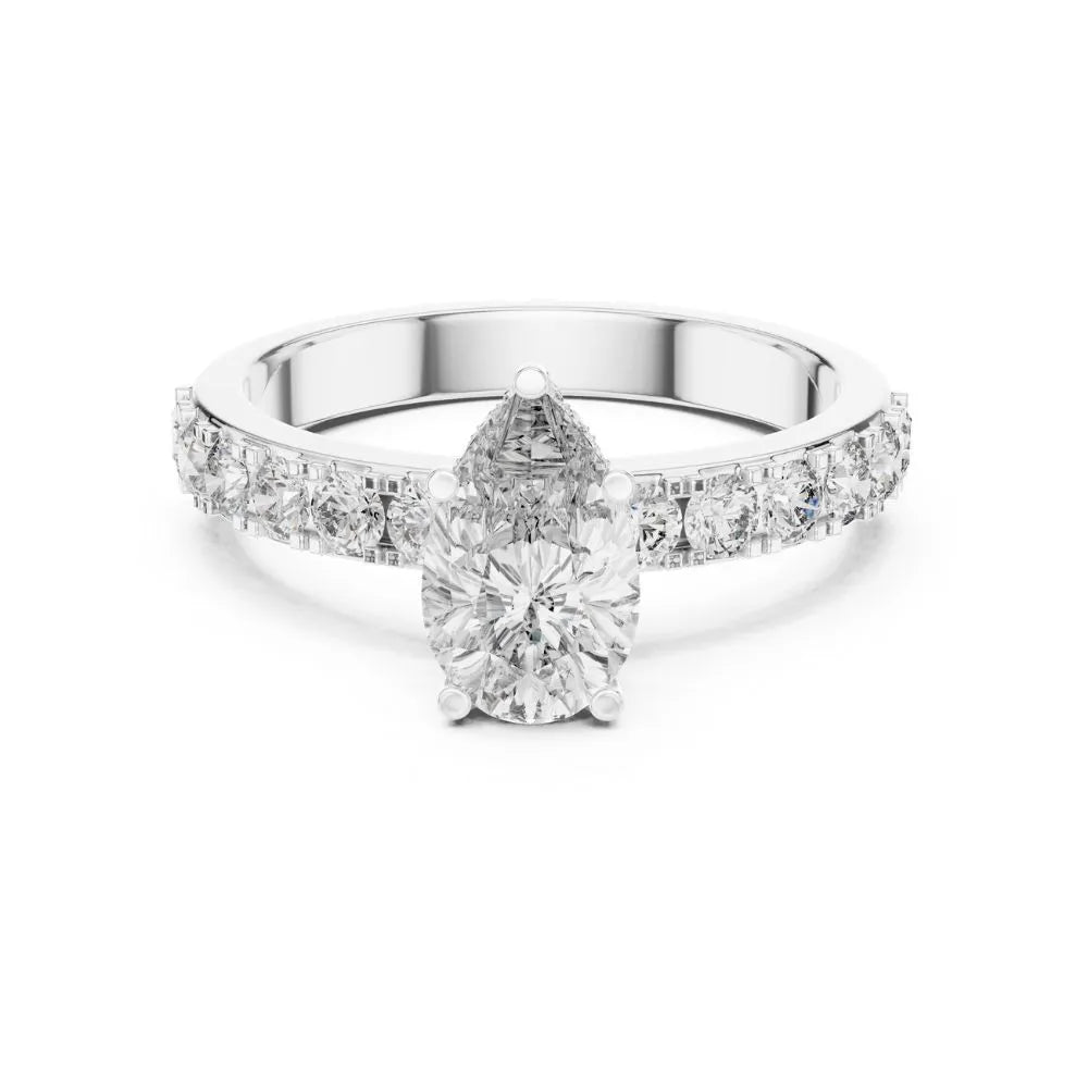 Orynio ORYNIO Serene Teardrop Pavé Sterling Silver Ring 92.5 silver jewellery