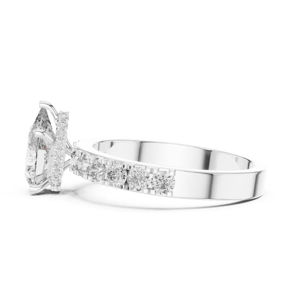Orynio ORYNIO Serene Teardrop Pavé Sterling Silver Ring 92.5 silver jewellery
