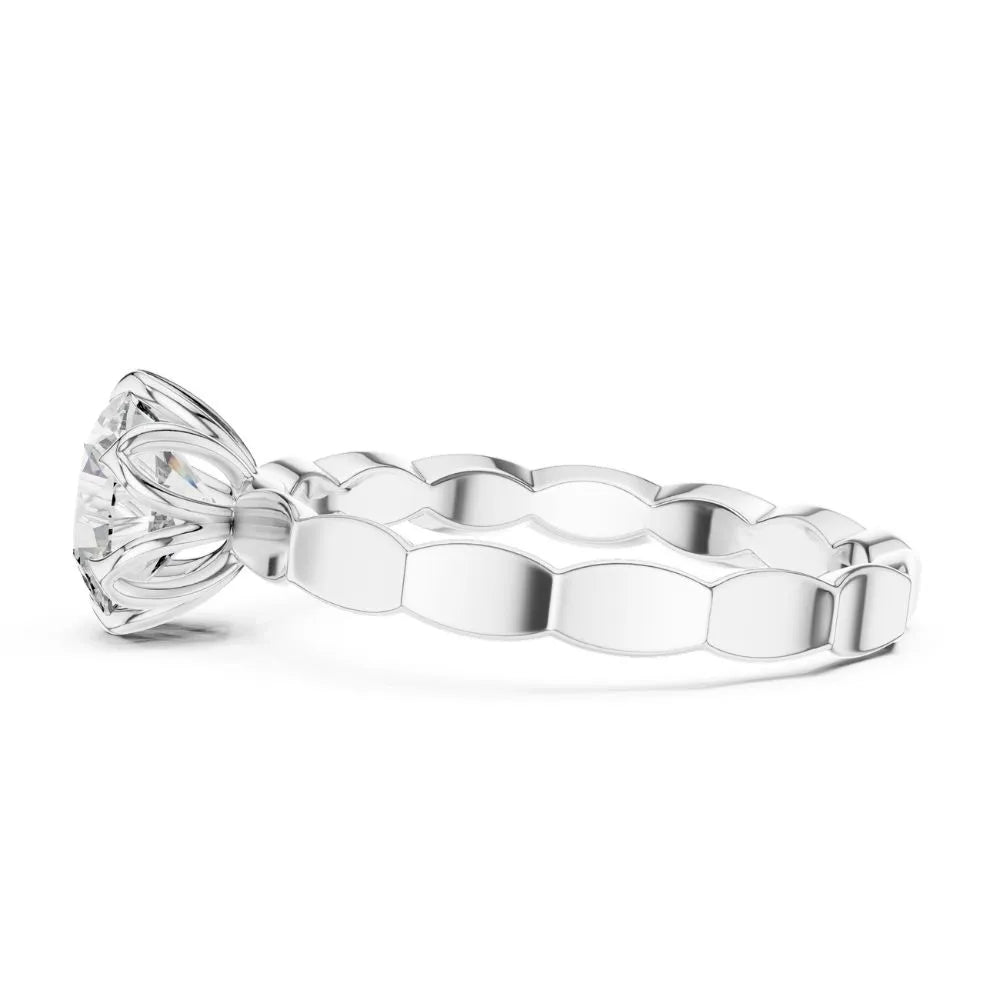 Floral Heart Solitaire Ring in 925 Sterling Silver | ORYNIO
