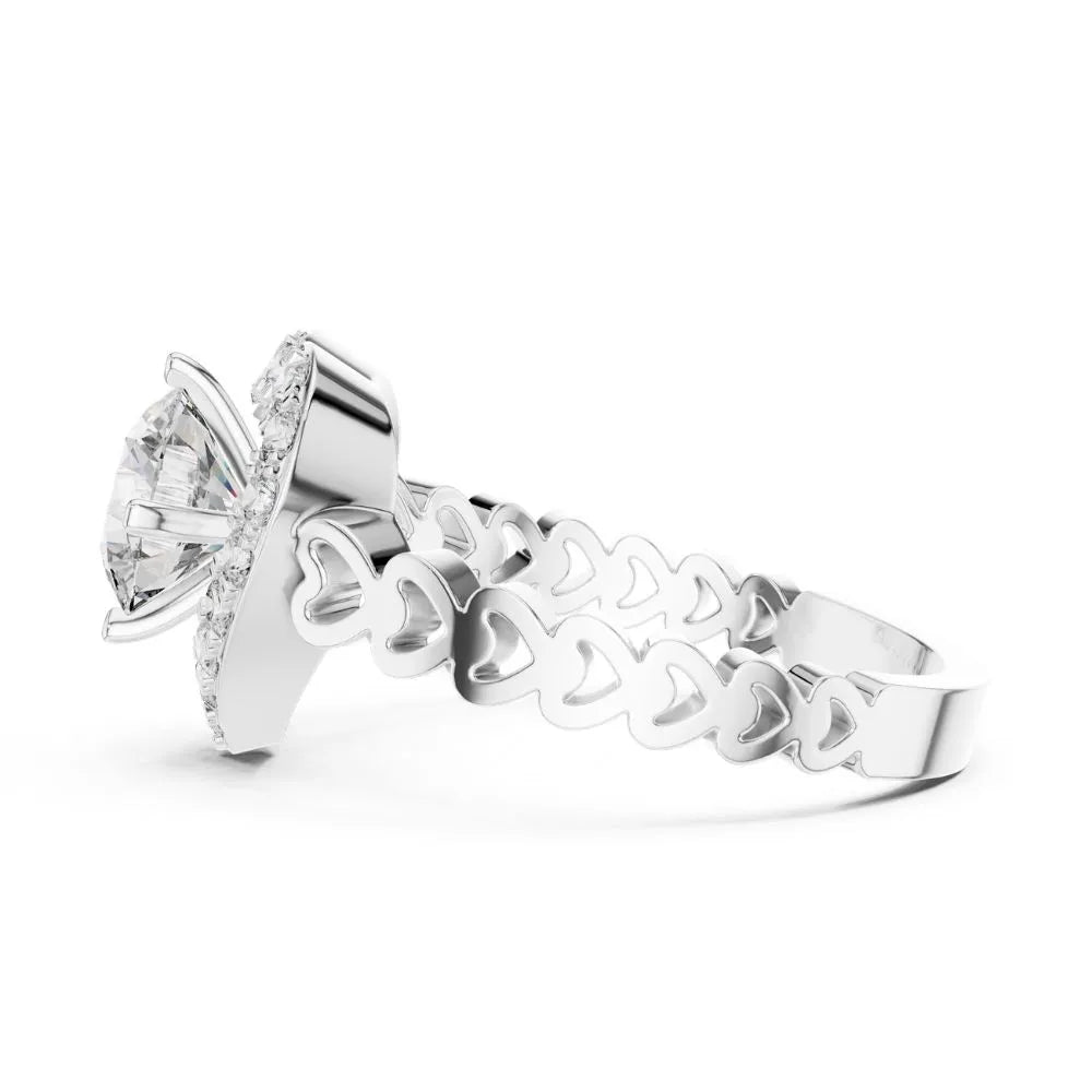 Orynio ORYNIO Eternal Heart Halo Sterling Silver Promise Ring 92.5 silver jewellery