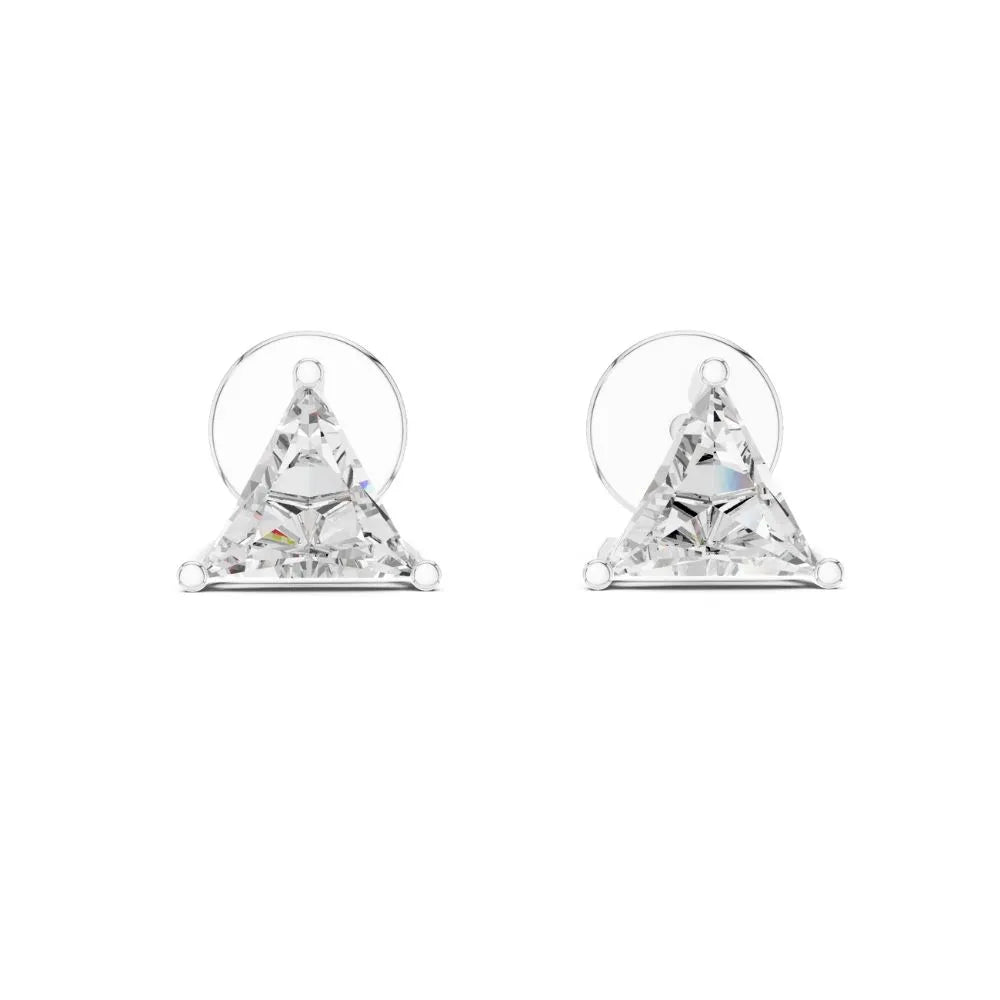 ORYNIO Trillion Cut Solitaire Stud Earrings in 925 Sterling Silver