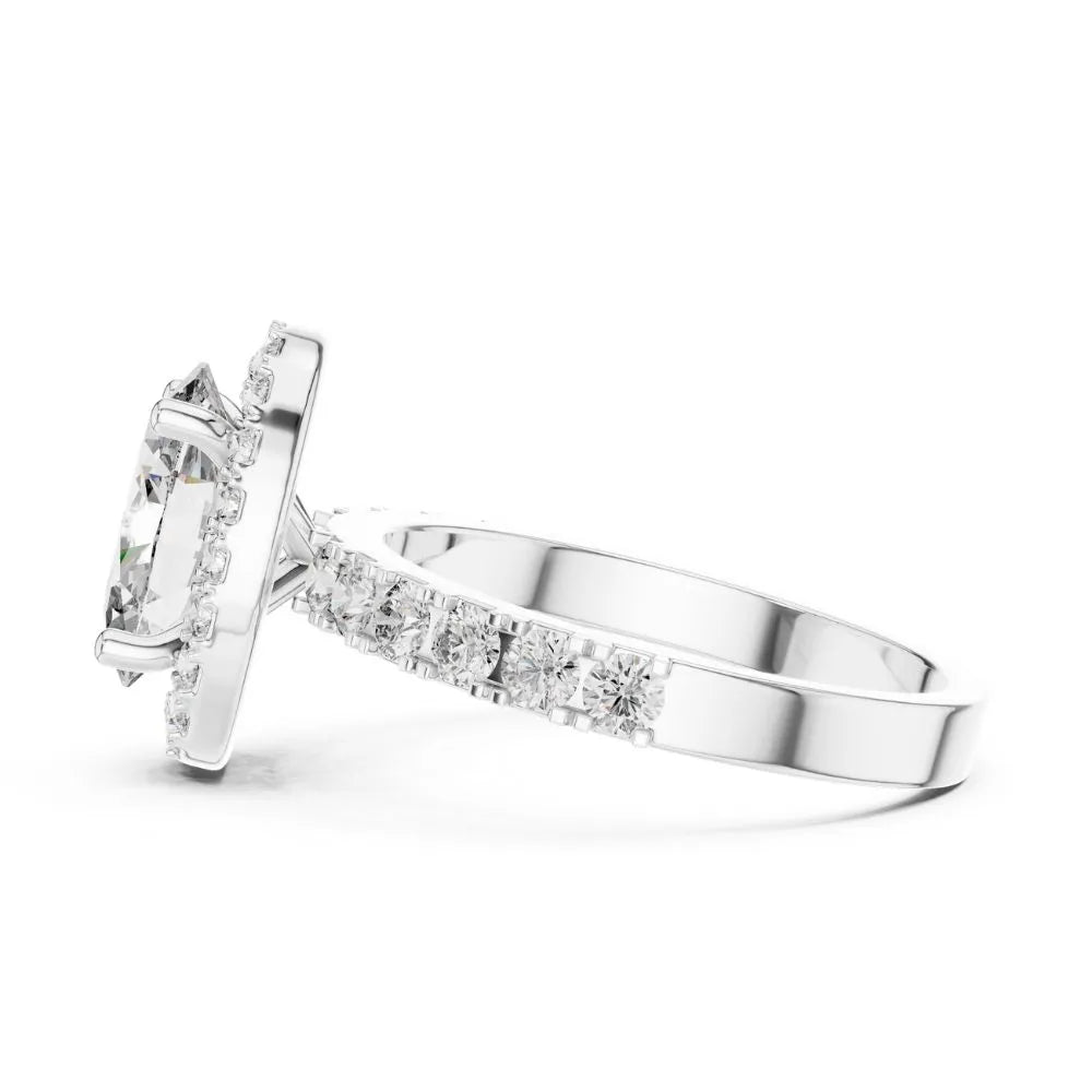 Orynio ORYNIO Aurelle Oval Halo Sterling Silver Engagement Ring 92.5 silver jewellery