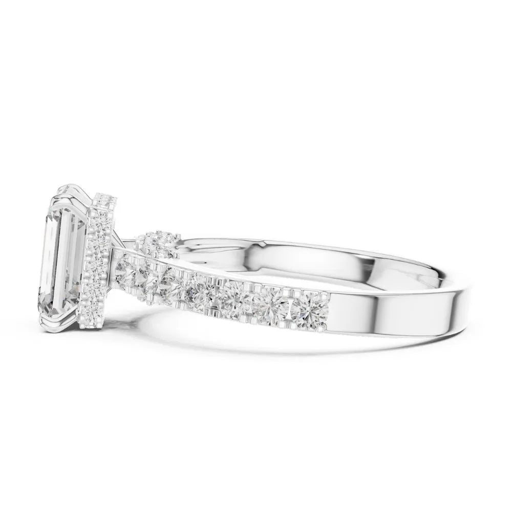 Orynio ORYNIO Emerald Elegance Pavé Sterling Silver Ring 92.5 silver jewellery