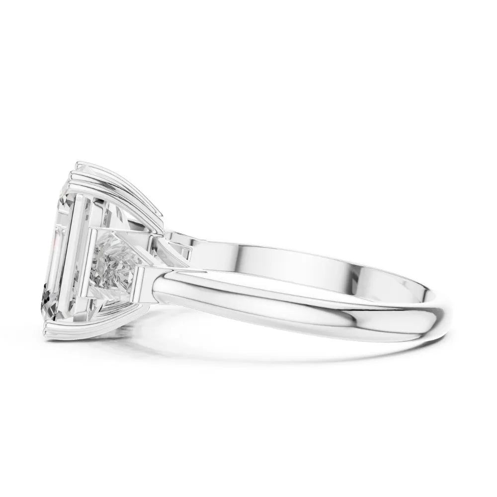 Orynio ORYNIO Regal Emerald Three-Stone Engagement Ring in 925 Sterling Silver 92.5 silver jewellery