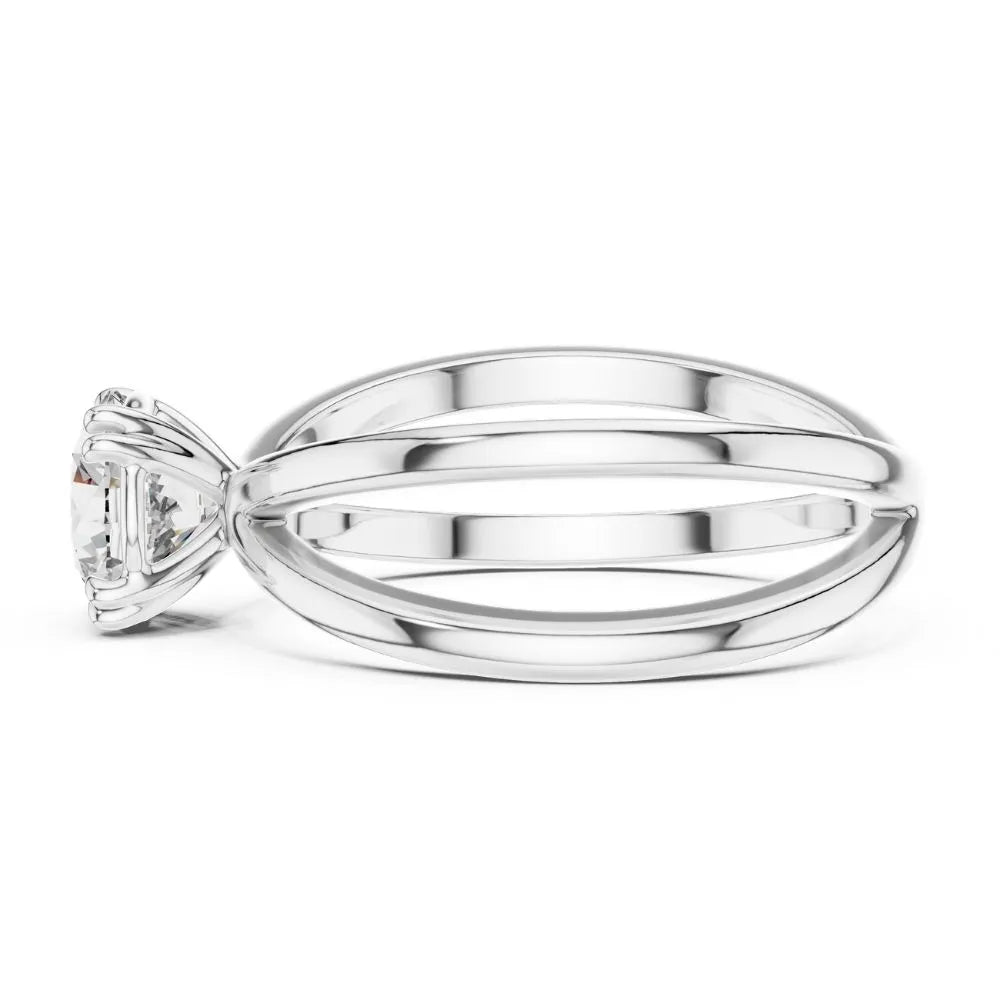 Criss Cross Solitaire Ring in 925 Sterling Silver | ORYNIO