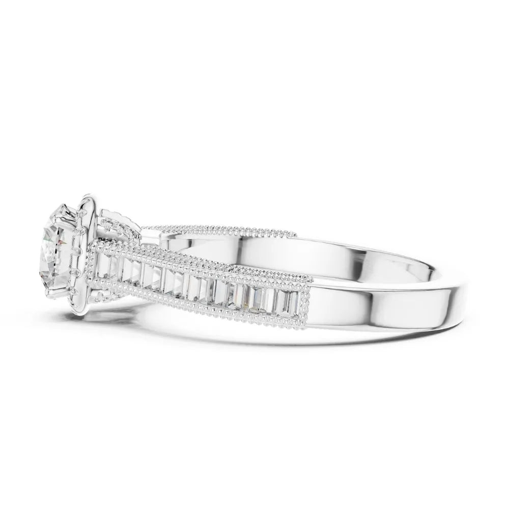 Orynio ORYNIO Radiant Whisper Accent Sterling Silver Engagement Ring 92.5 silver jewellery