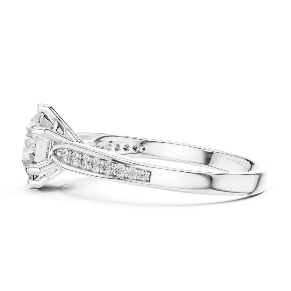 Orynio ORYNIO Radiant Pavé Solitaire Ring in 925 Sterling Silver 92.5 silver jewellery