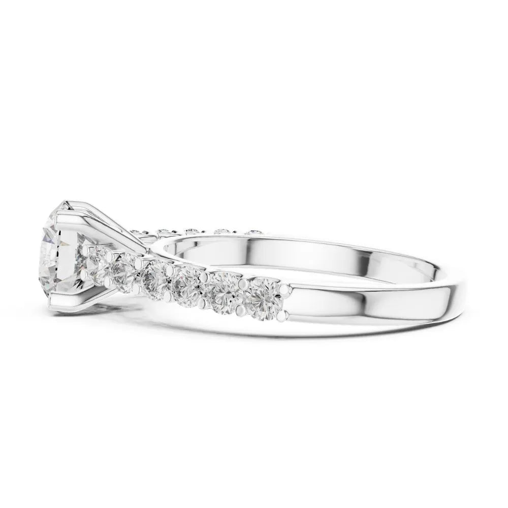 Orynio ORYNIO Radiant Grace Pavé Solitaire Sterling Silver Ring 92.5 silver jewellery