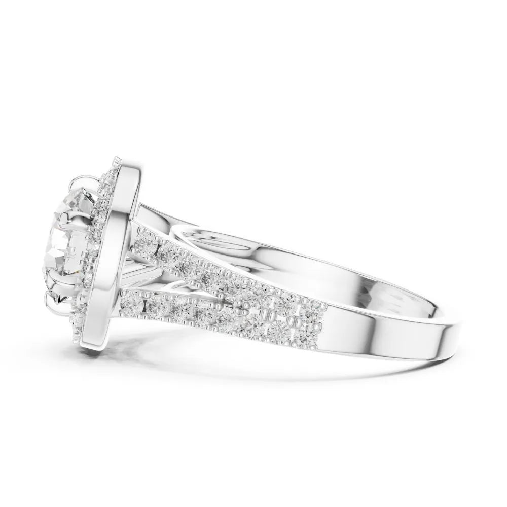 Orynio ORYNIO Celestia Split Halo Sterling Silver Engagement Ring 92.5 silver jewellery