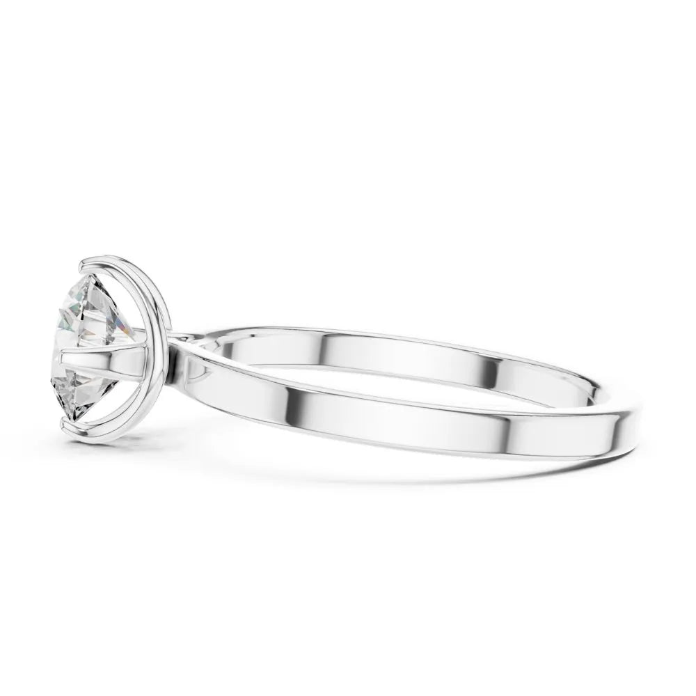 Petal Prong Solitaire Ring in 925 Sterling Silver | ORYNIO