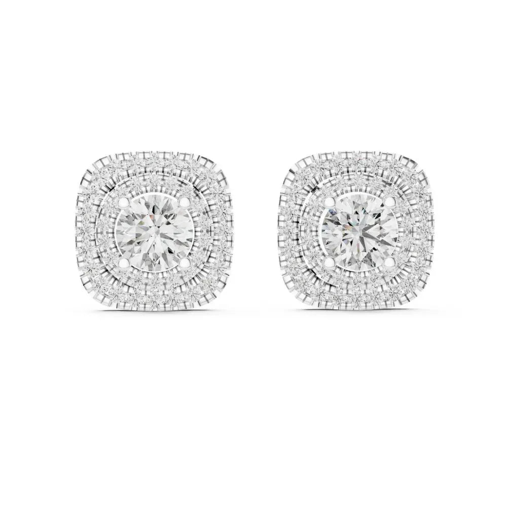 ORYNIO Celestine Halo Luxe Diamond-Style Stud Earrings