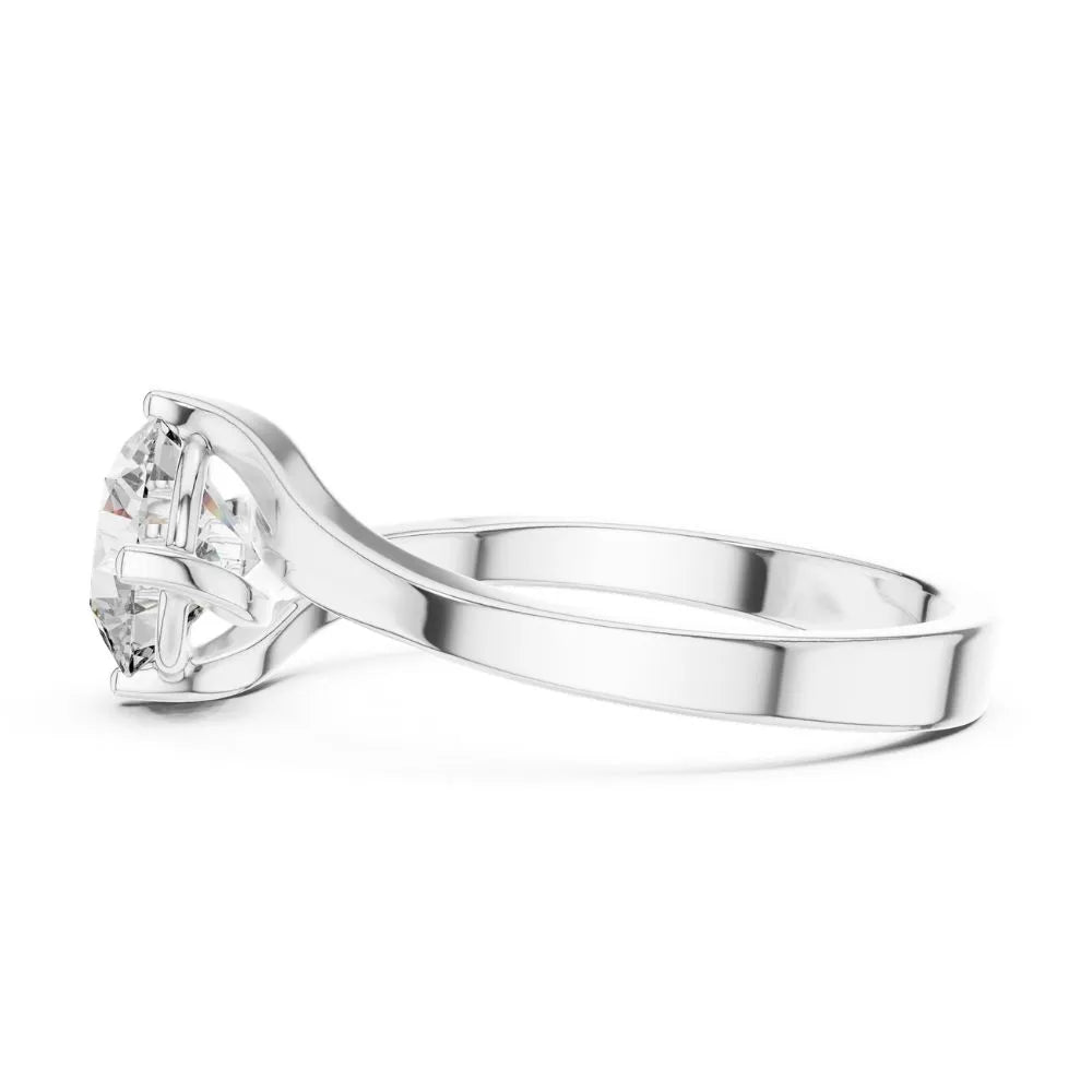 Bypass Solitaire Ring in 925 Sterling Silver | ORYNIO