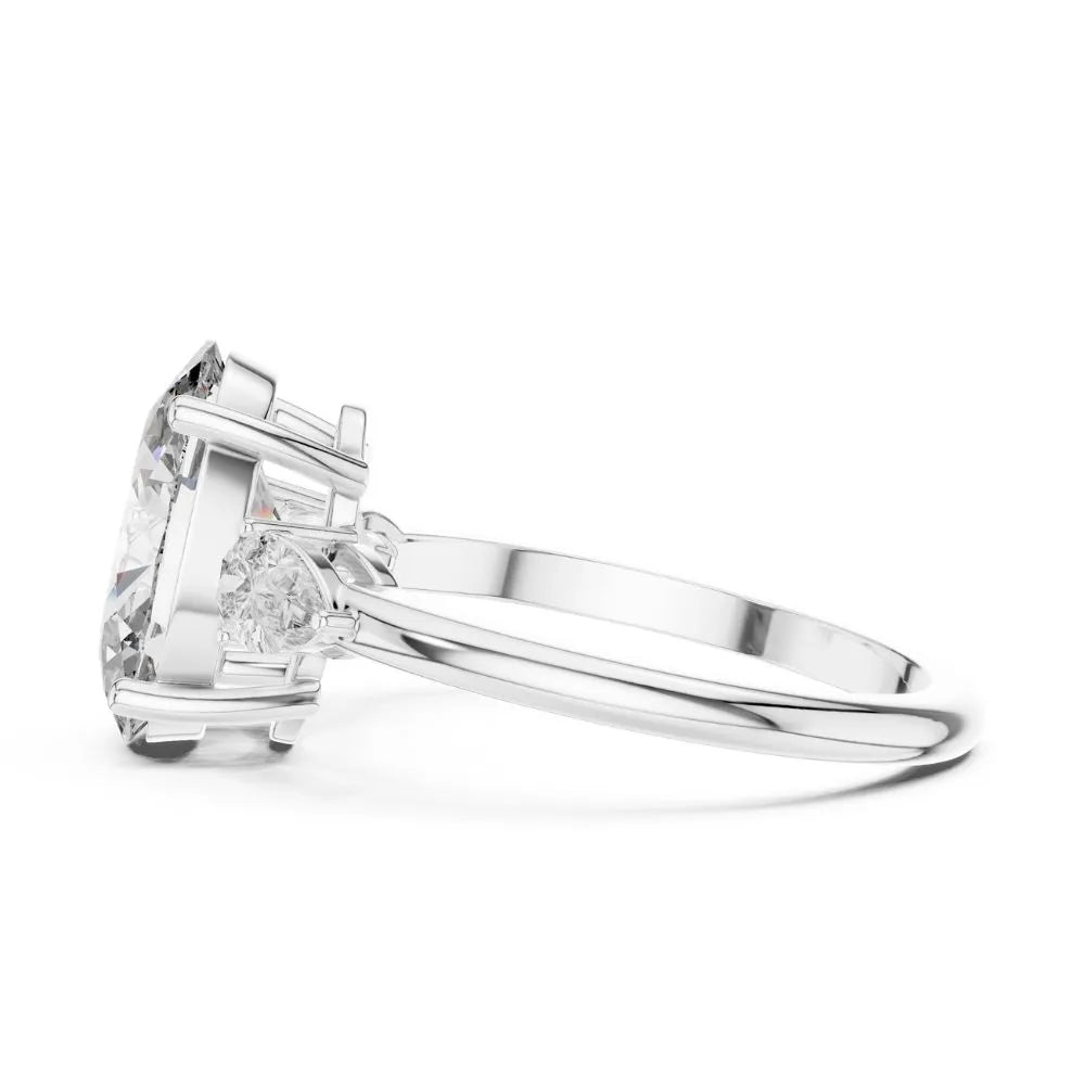 Orynio ORYNIO Elysian Oval Three-Stone Engagement Ring in 925 Sterling Silver 92.5 silver jewellery