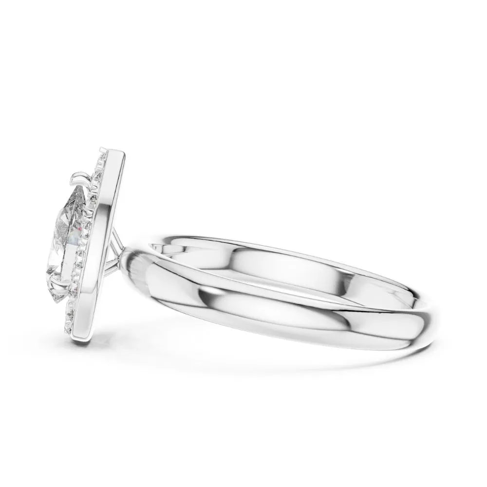 Orynio ORYNIO Lumina Halo Pear Sterling Silver Engagement Ring 92.5 silver jewellery