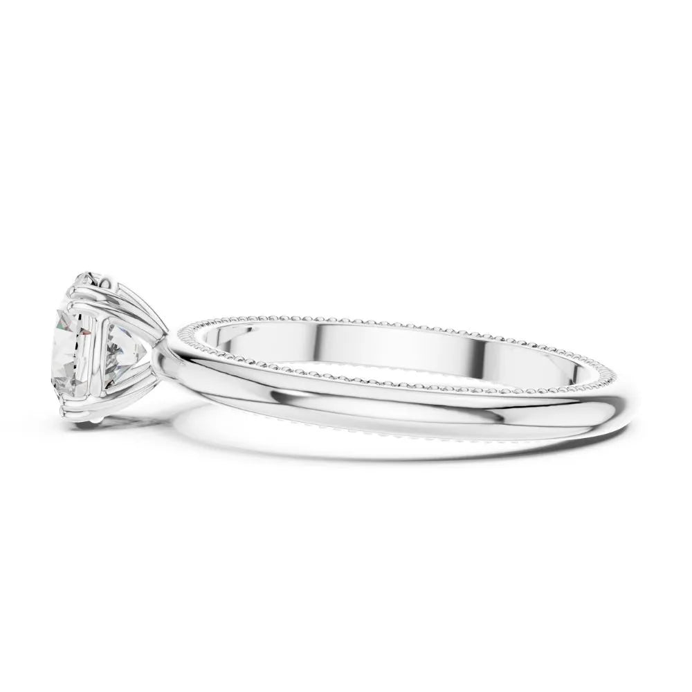 Milgrain Solitaire Ring in 925 Sterling Silver | ORYNIO