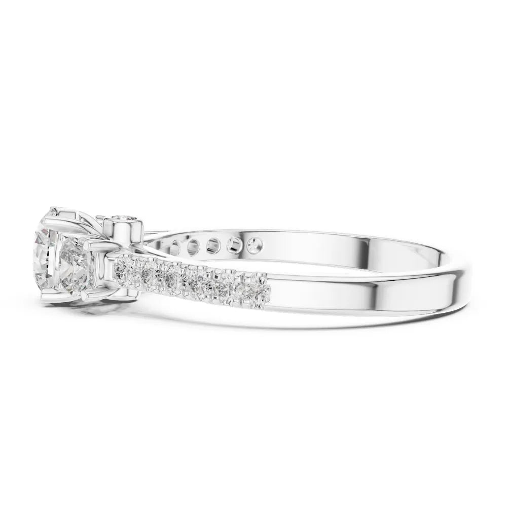 Orynio ORYNIO Radiance Three Stone Pavé Ring in 925 Sterling Silver 92.5 silver jewellery