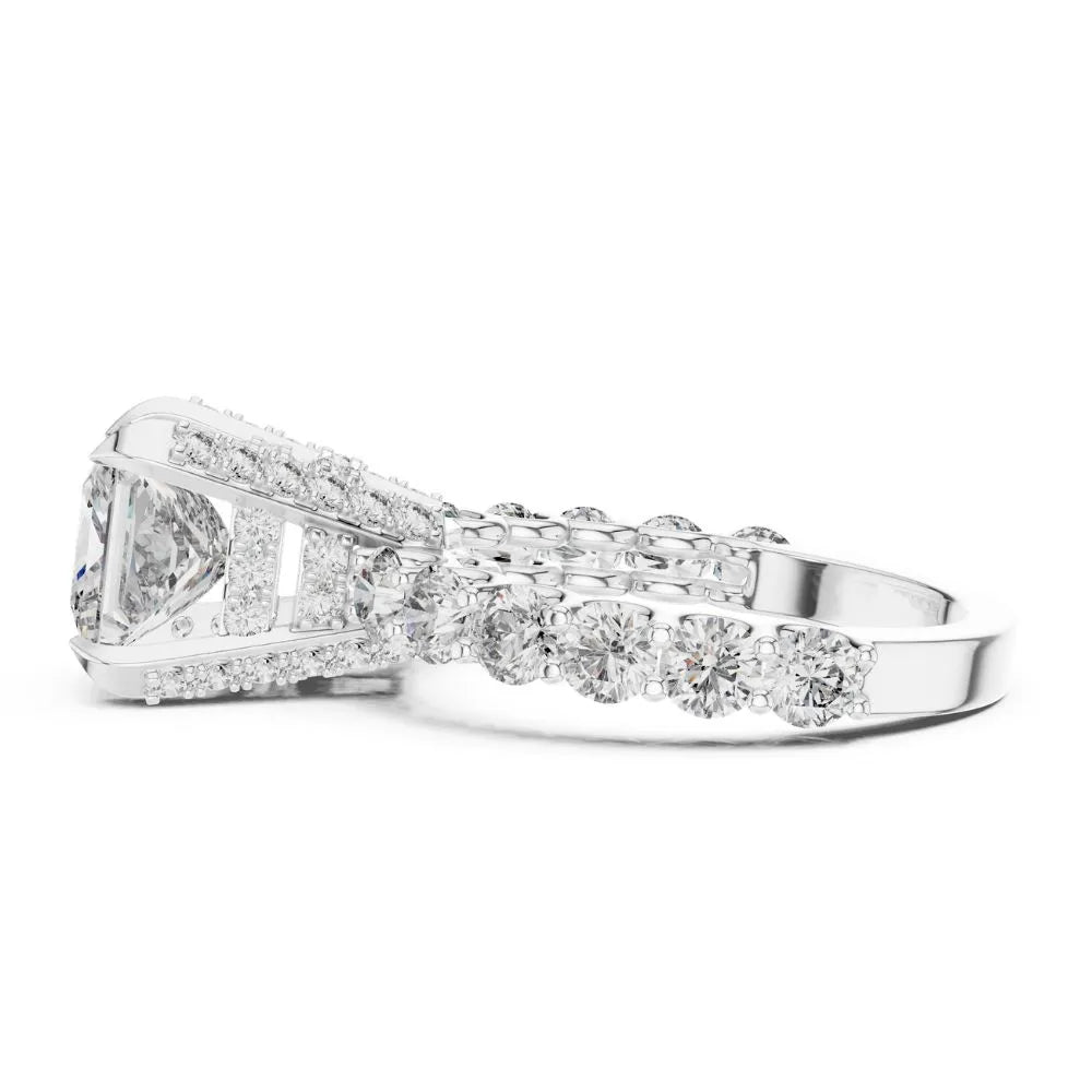 Orynio ORYNIO Celestia Princess Halo Engagement Ring in 925 Sterling Silver 92.5 silver jewellery