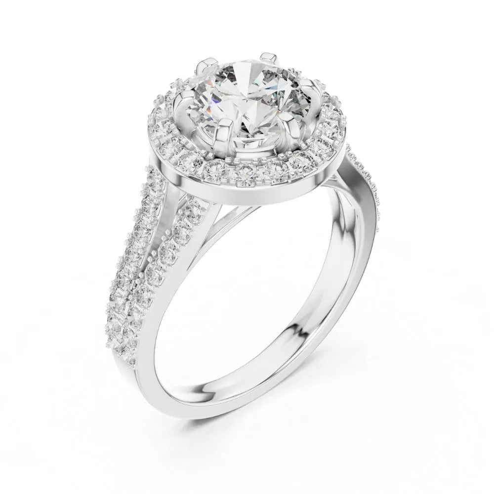 Orynio ORYNIO Celestia Split Halo Sterling Silver Engagement Ring 92.5 silver jewellery