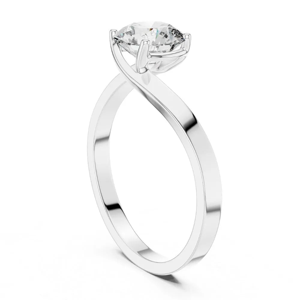 Orynio ORYNIO Aurelle Twist Solitaire Ring in 925 Sterling Silver 92.5 silver jewellery
