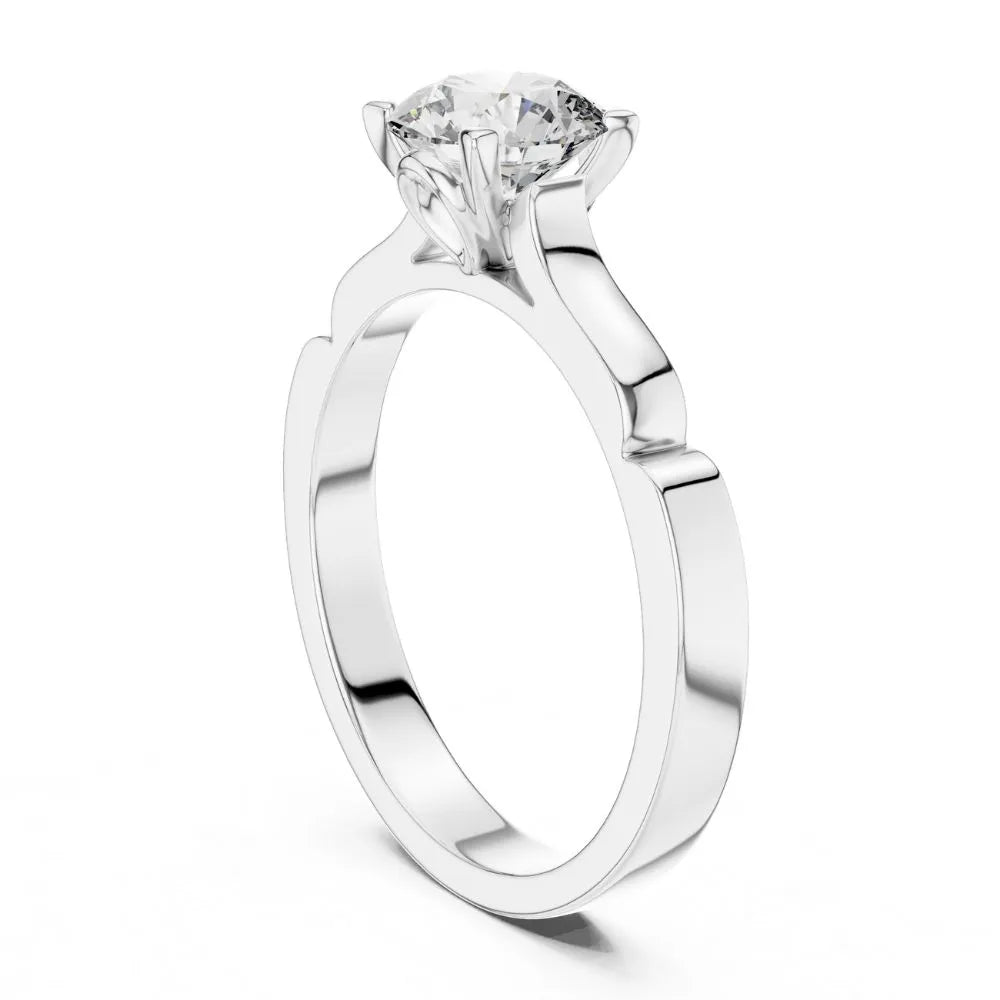 Modern Geometric Solitaire Ring in 925 Sterling Silver | ORYNIO
