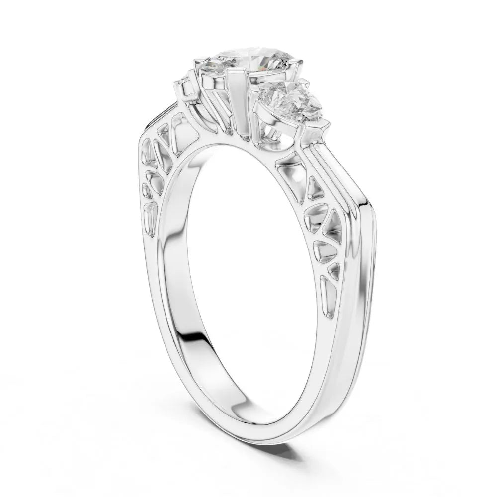 Orynio ORYNIO Elara Vintage Three Stone Ring in 925 Sterling Silver 92.5 silver jewellery