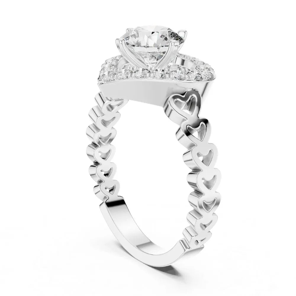 Orynio ORYNIO Eternal Heart Halo Sterling Silver Promise Ring 92.5 silver jewellery