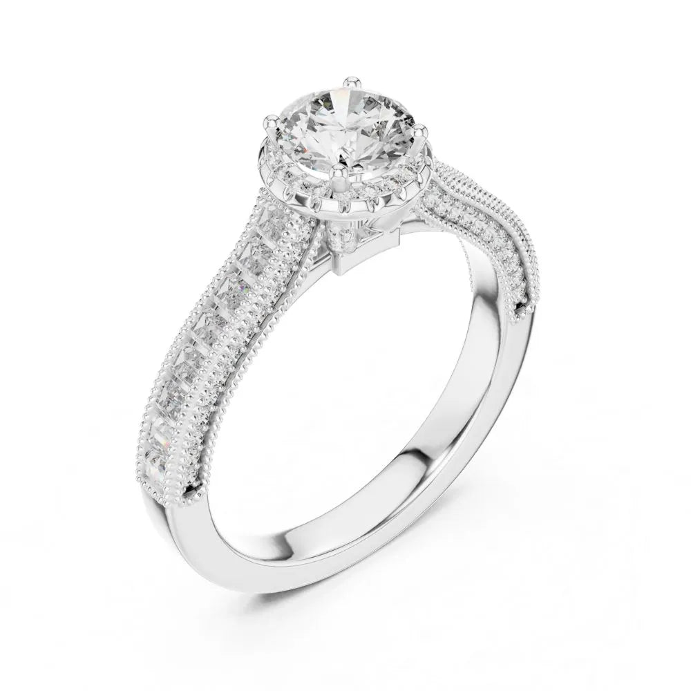 Orynio ORYNIO Radiant Whisper Accent Sterling Silver Engagement Ring 92.5 silver jewellery