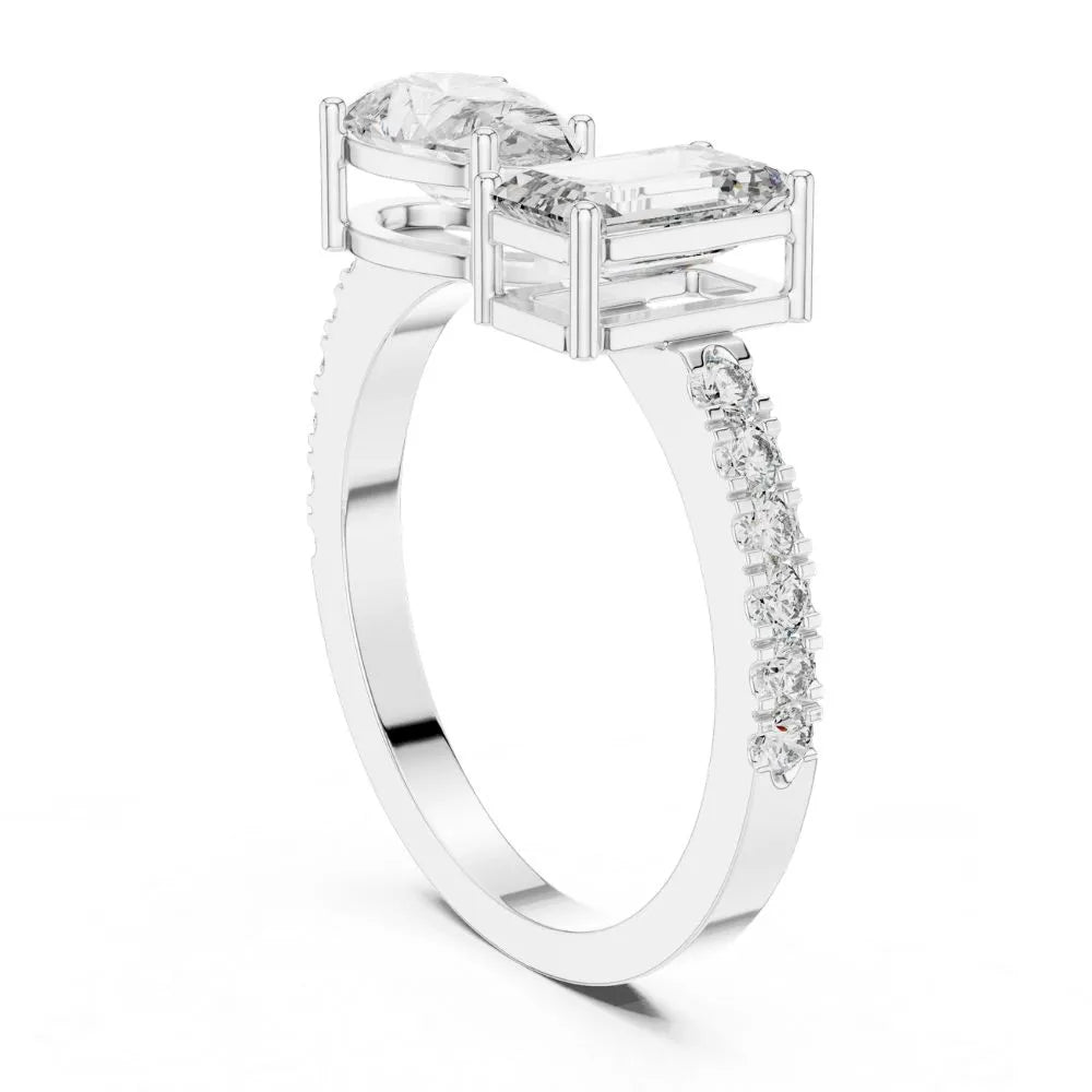 Orynio ORYNIO Avant Toi Open Bypass Diamond Ring in 925 Sterling Silver 92.5 silver jewellery