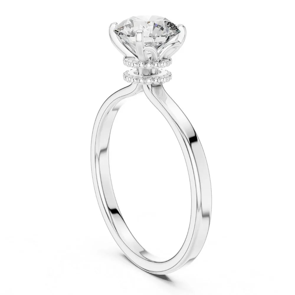 Classic Crown Solitaire Ring in 925 Sterling Silver | ORYNIO