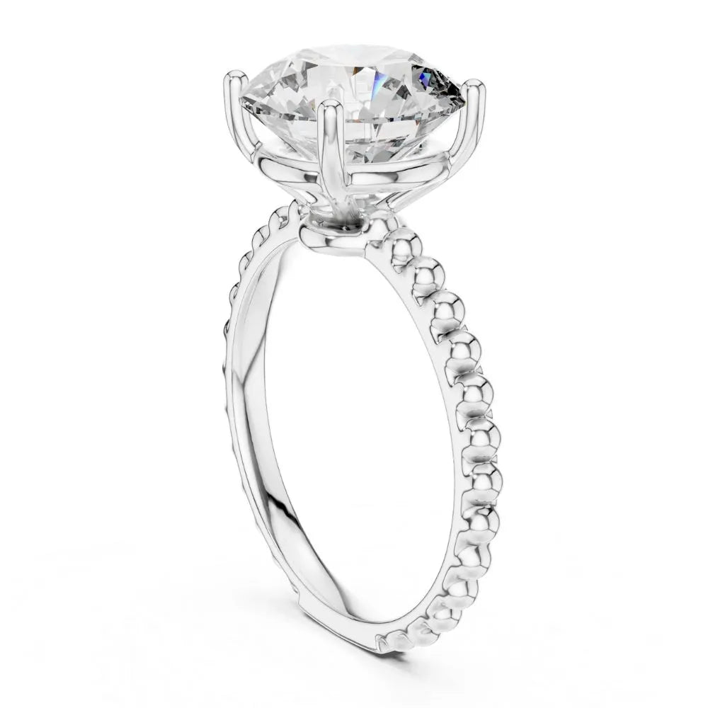 Orynio ORYNIO Roselle Beaded Solitaire Ring in 925 Sterling Silver 92.5 silver jewellery
