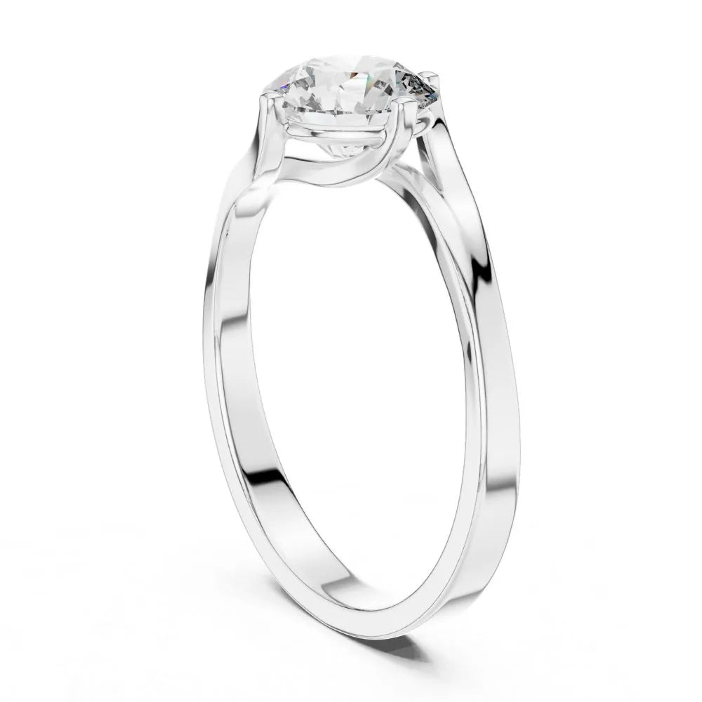 Bypass Solitaire Ring in 925 Sterling Silver | ORYNIO