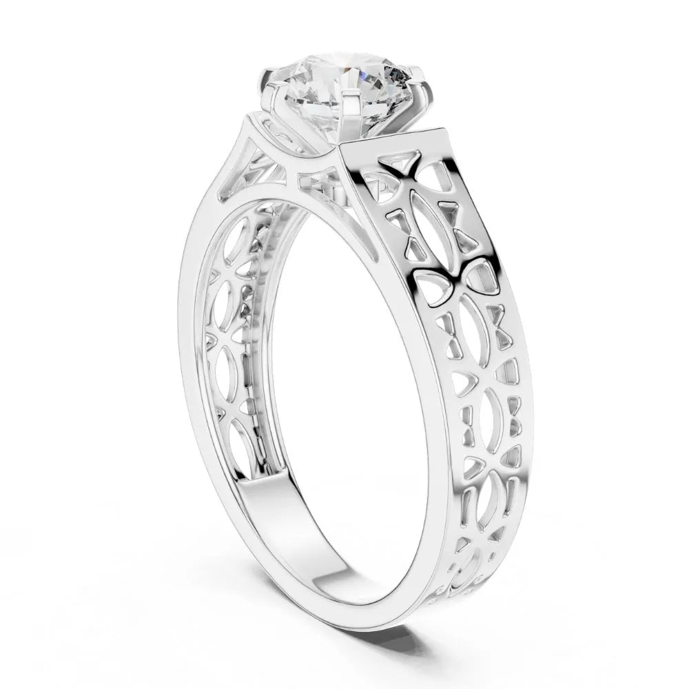 Orynio ORYNIO Aurora Lattice Solitaire Sterling Silver Ring 92.5 silver jewellery