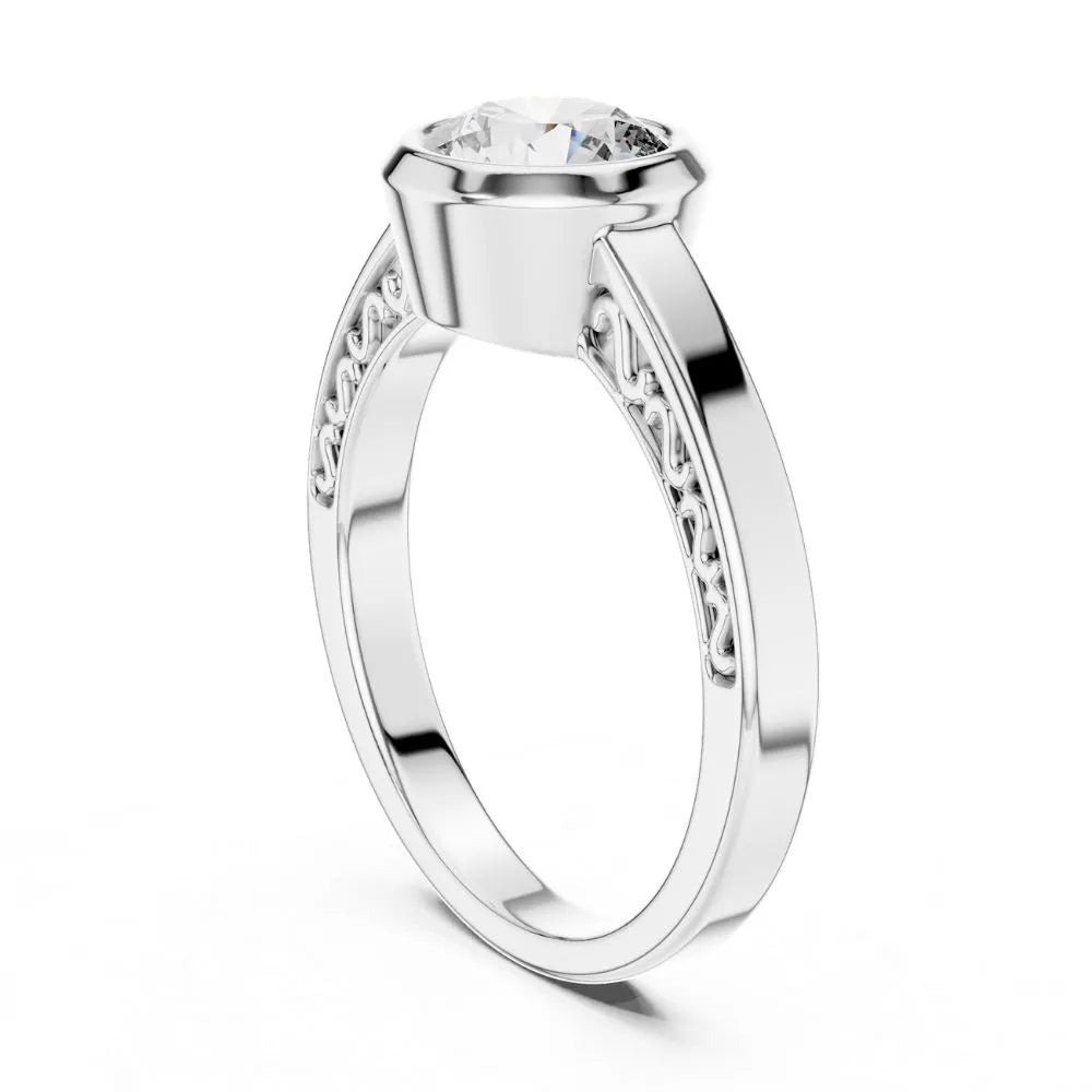 Orynio ORYNIO Luna Bezel Solitaire Sterling Silver Ring 92.5 silver jewellery