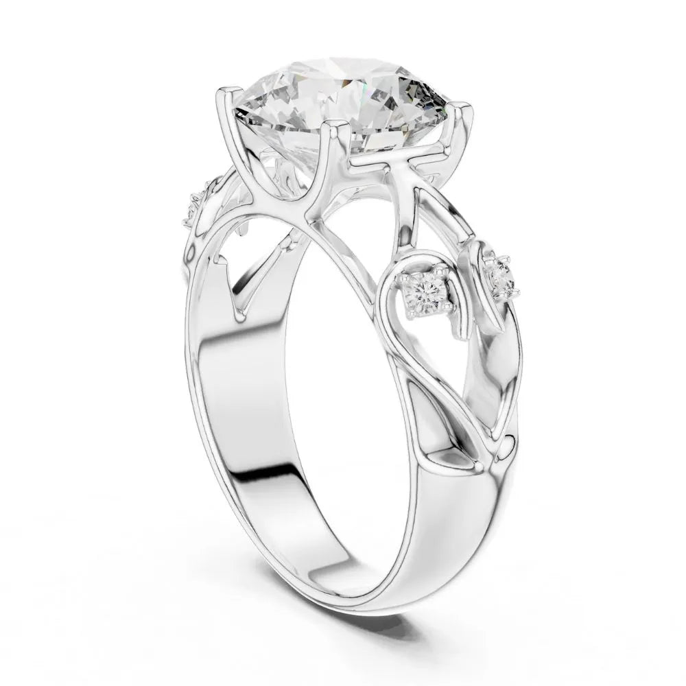 Orynio ORYNIO Blossom Vine Solitaire Engagement Ring in 925 Sterling Silver 92.5 silver jewellery