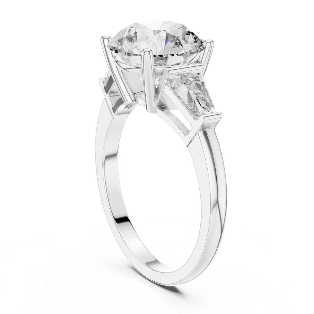Orynio ORYNIO Radiant Harmony Three-Stone Solitaire Ring in 925 Sterling Silver 92.5 silver jewellery