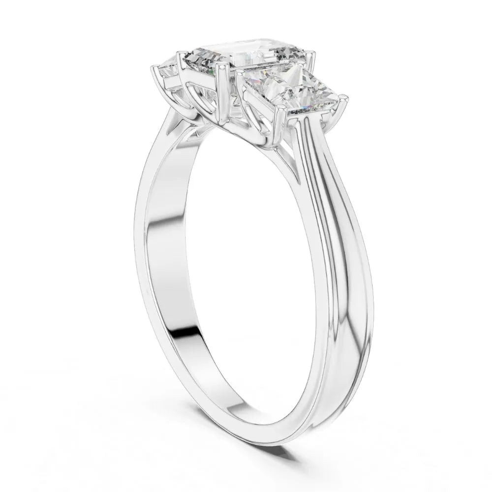 Orynio ORYNIO Imperial Emerald Three Stone Ring in 925 Sterling Silver 92.5 silver jewellery