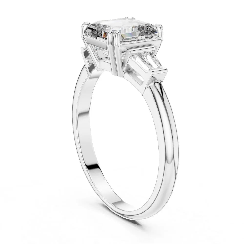 Orynio ORYNIO Prestige Asscher Three-Stone Engagement Ring in 925 Sterling Silver 92.5 silver jewellery