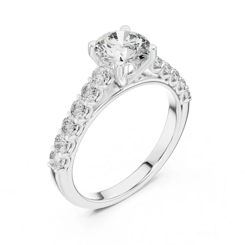 Orynio ORYNIO Radiant Grace Pavé Solitaire Sterling Silver Ring 92.5 silver jewellery