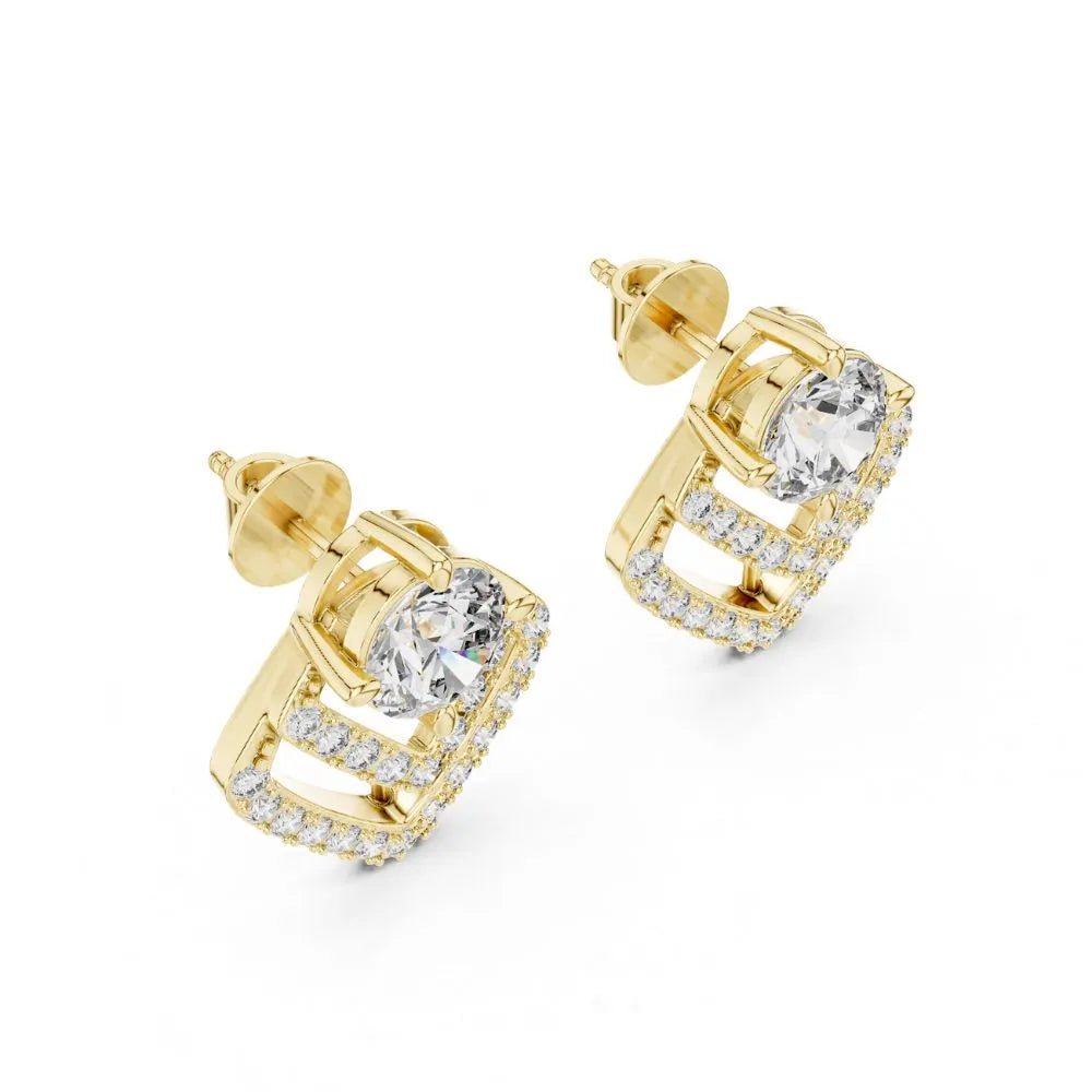 ORYNIO Celestia Luxe Halo Drop Earrings in 925 Sterling Silver