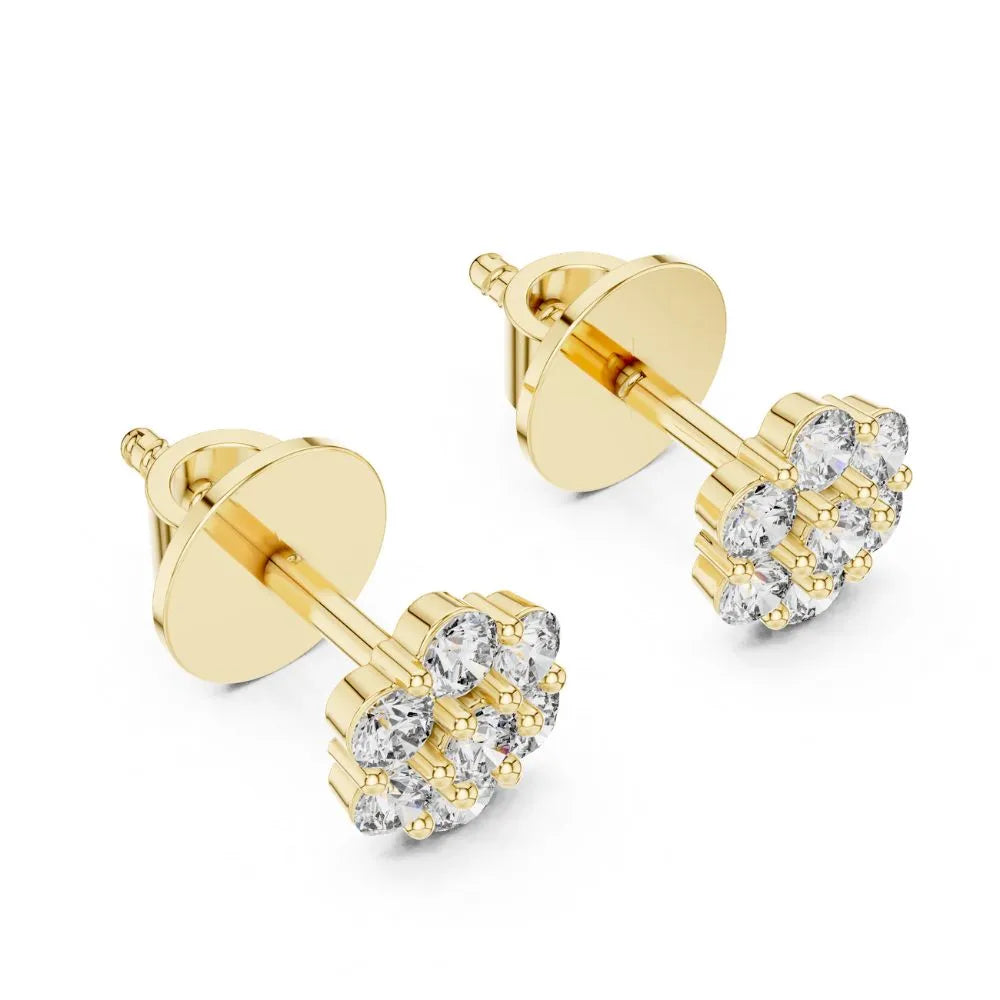 ORYNIO Floral Cluster Stud Earrings in 925 Sterling Silver