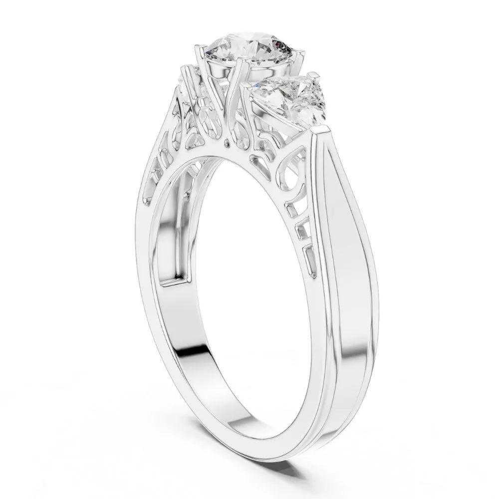 Orynio ORYNIO Heritage Three Stone Ring in 925 Sterling Silver 92.5 silver jewellery
