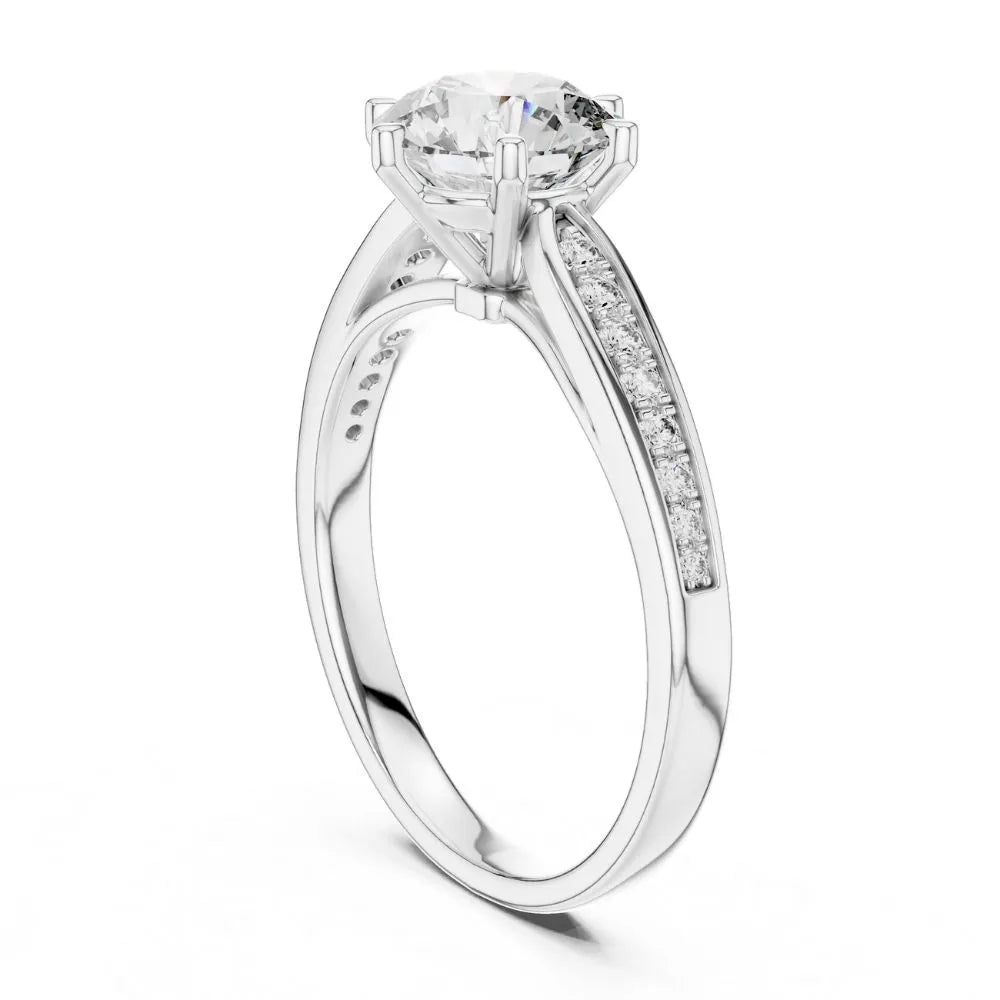 Orynio ORYNIO Radiant Pavé Solitaire Ring in 925 Sterling Silver 92.5 silver jewellery
