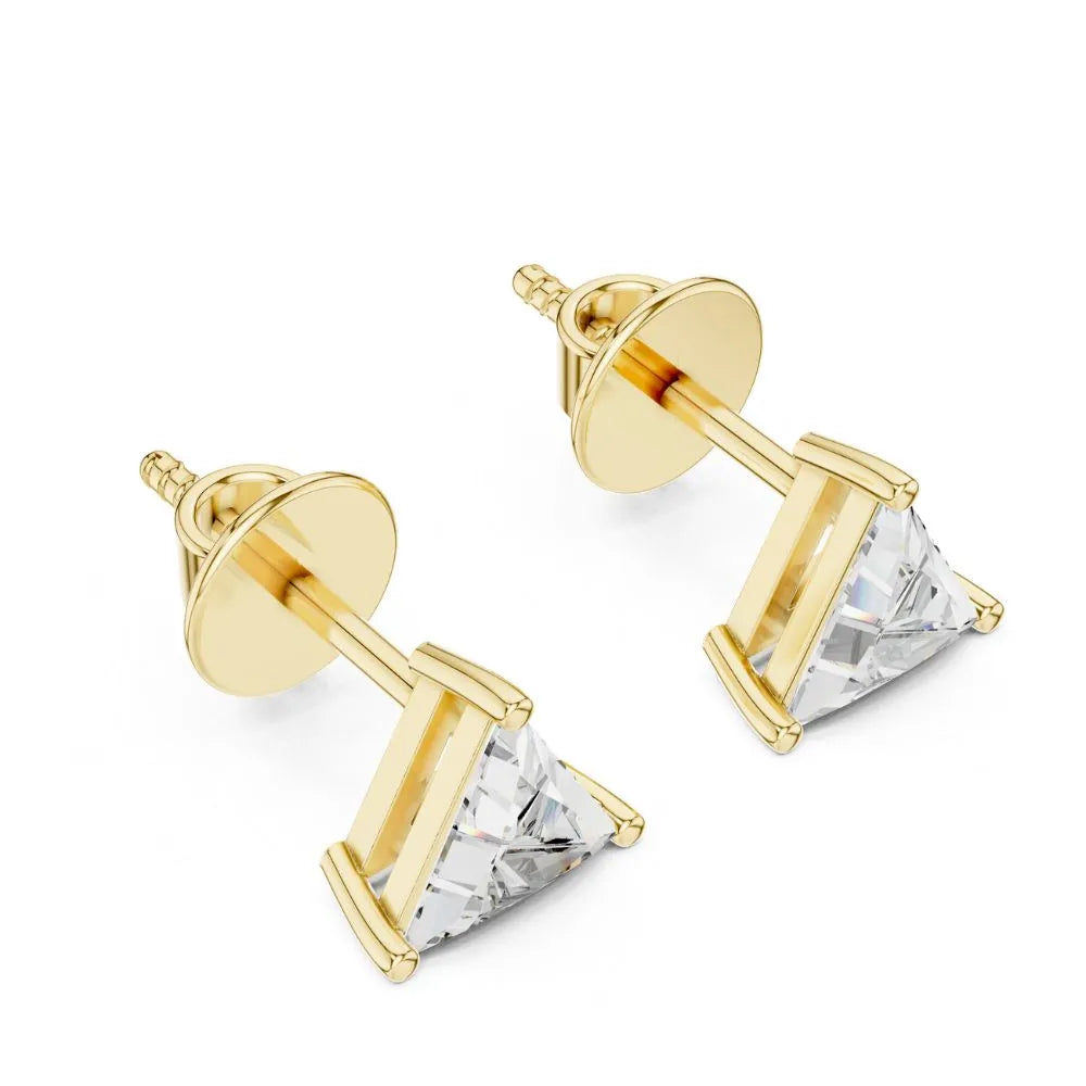 ORYNIO Trillion Cut Solitaire Stud Earrings in 925 Sterling Silver