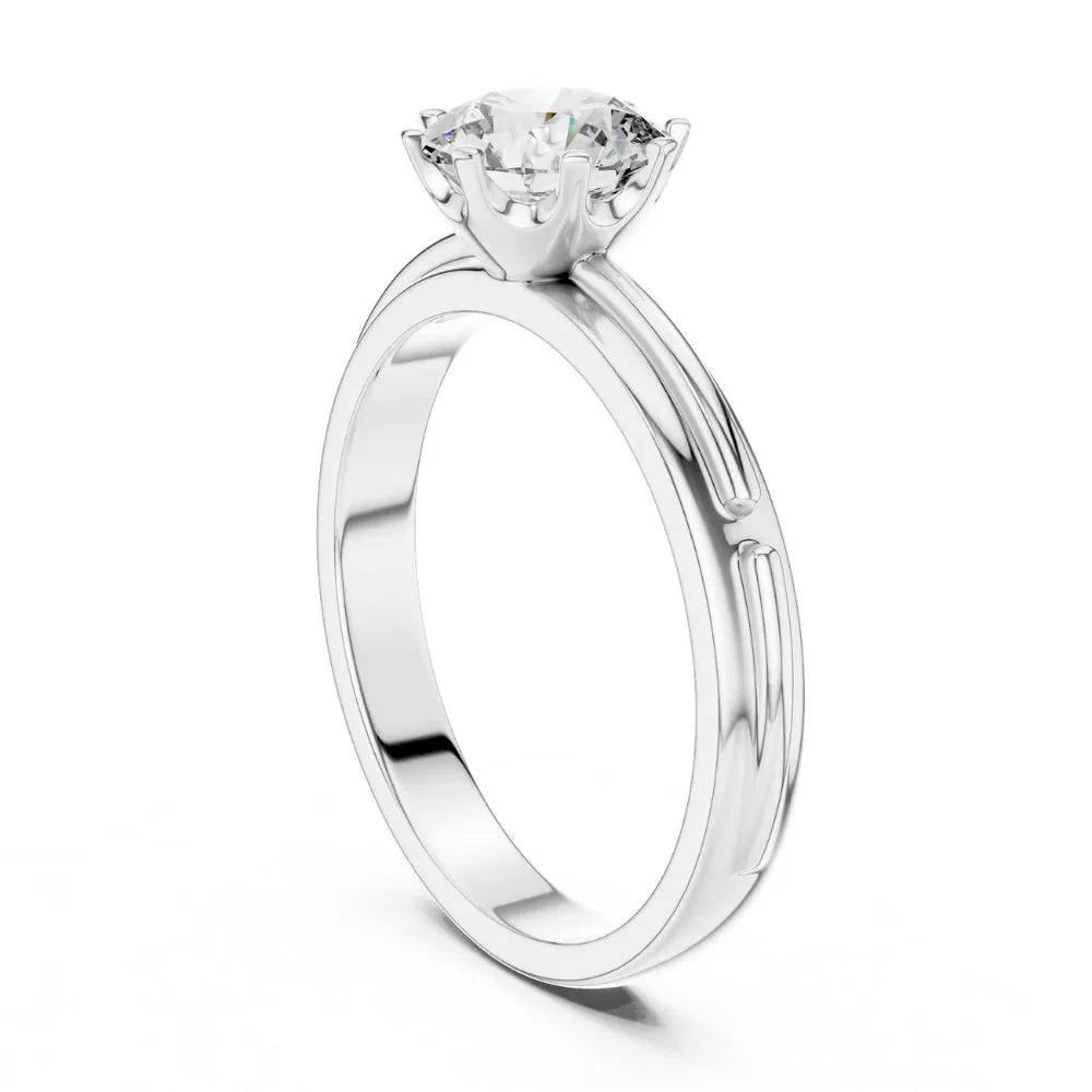 Elegant Six-Prong Solitaire Ring in 925 Sterling Silver | ORYNIO
